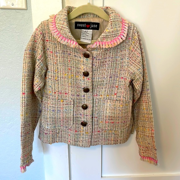 Sweet Jane Other - NWOT Sweet Jane pastel and cream tweed blazer, size 4/5